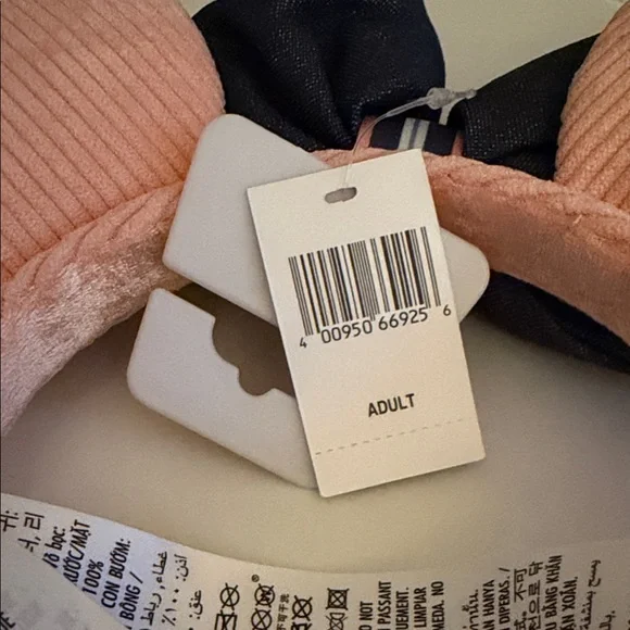 Disney Parks Pink Corduroy Denim Bow Minnie Mouse Ears Headband - Picture 5 of 5